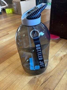 Bottled Joy Large Water Bottle with Carry Strap - Smoke Gray